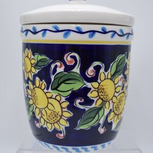Vintage 2002 Starbucks Sunflower Barista Cookie Jar or Coffee Canister 64oz